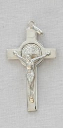 Croce-medaglia di San Benedetto argento 925°/°° lucido