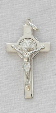 Croce-medaglia di San Benedetto argento 925°/°° lucido