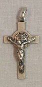 Croce-medaglia di San Benedetto argento 925°/°° satinato