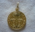 Medaglia di San Benedetto ottone dorato