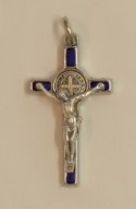 Croce-medaglia di San Benedetto ottone bagno nichel