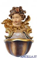 Acquasantiera testa d'Angelo con rosa