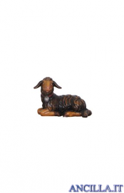 Agnello nero sdraiato testa a sinistra Mahlknecht serie 12 cm