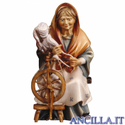 Anziana contadina con filatoio Ulrich serie 12 cm