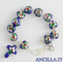 Bracciale cuore cloisonnè blu