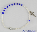 Bracciale decina in cristallo ovale 3x2 mm blu