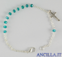 Bracciale decina in cristallo ovale 3x2 mm acqua