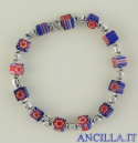 Bracciale elastico imitazione murrina blu