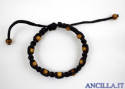Bracciale legno d'ulivo su corda