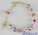 Bracciale mosaico veneziano rosa e oro