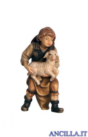Bambino con agnello in braccio Mahlknecht serie 12 cm