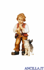 Bambino con cane Kostner serie 16 cm