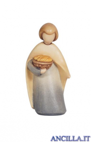 Bambino con cesto di pane Leonardo serie 10 cm Colorato