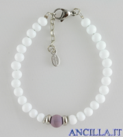 Bracciale Bungles bianco e viola