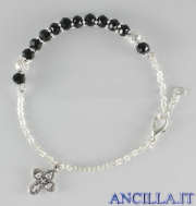 Bracciale decina grani in cristallo nero accopigliati