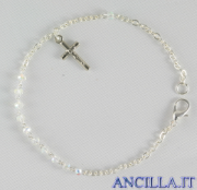 Bracciale decina in cristallo ovale 3x2 mm bianco