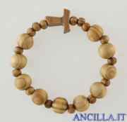 Bracciale elastico in legno d'ulivo con tau