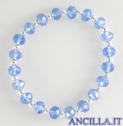 Bracciale elastico mezzo cristallo turchese e argento