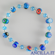 Bracciale elastico mosaico veneziano turchese