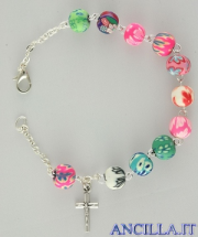 Bracciale multicolore in resina gommosa rilegato