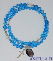 Bracciale rosario Medjugorje molla mezzo cristallo azzurro