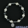 Bracciale elastico ematite e perla bianca