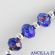 Bracciale elastico mezzo cristallo blu variegato e argento