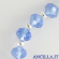 Bracciale elastico mezzo cristallo turchese e argento