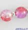 Bracciale elastico perle vetro bicolore rosso/rosa