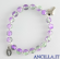 Bracciale elastico perle vetro bicolore verde/viola