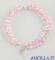 Bracciale rosario molla mezzo cristallo rosa con croce e medaglia miracolosa