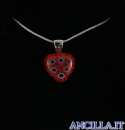 Collana con cuore piccolo stampo murrina rosso