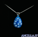 Collana con goccia stampo murrina azzurro