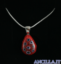 Collana con goccia stampo murrina rosso