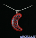 Collana con luna stampo murrina rosso