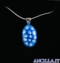 Collana con ovale stampo murrina azzurro