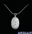 Collana con ovale stampo murrina bianco