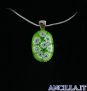 Collana con ovale stampo murrina verde