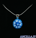 Collana con tondo stampo murrina azzurro