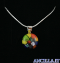 Collana con tondo stampo murrina multicolore