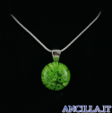 Collana con tondo stampo murrina verde