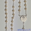 Corona del Rosario perla cerata con medaglia di San Benedetto