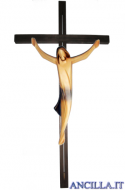 Corpo di Cristo stilizzato (blu) su croce diritta moderna scura