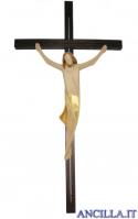 Corpo di Cristo stilizzato (dorato) su croce diritta moderna scura