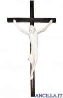 Corpo di Cristo stilizzato (naturale) su croce diritta moderna scura