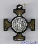 Croce celtica legno nero e smalto oro
