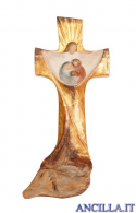 Croce della Famiglia Ambiente Design oro zecchino antico con radice