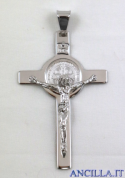 Croce-medaglia di San Benedetto argento rodiato
