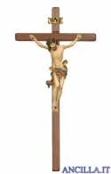 Crocifisso Leonardo anticato oro zecchino - croce diritta scura