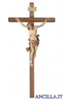 Crocifisso Leonardo brunito 3 colori - croce diritta scura